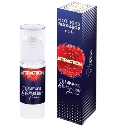 Съедобное массажное масло MAI Attraction Champagne Strawberry Hot Kiss (50 мл)