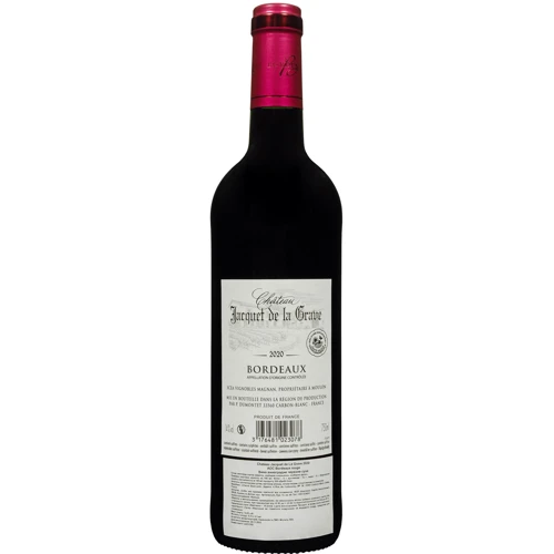 Вино Chateau Jacquet de la Grave 2020 Bordeaux красное сухое 0.75 л (FSH_3176481023078): Страна производитель Франция