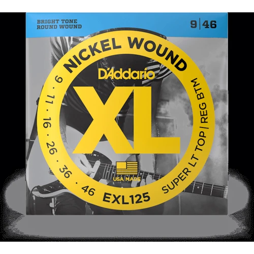 Струна для гитар Струны D'ADDARIO EXL125 XL NICKEL WOUND SUPER LIGHT TOP / REGULAR BOTTOM (09-46)