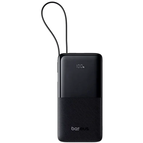 Внешний аккумулятор Baseus Power Bank 20000mah Bipow 2 Digital Display With Built-in USB-C Cable 20W Black (P10077101113-01): Емкость батареи, мАч 20000