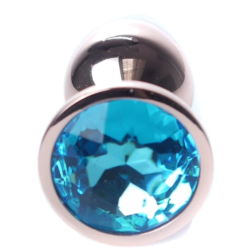 Анальная пробка BOSS Series Exclusivity Jewellery Red Gold Plug Light Blue