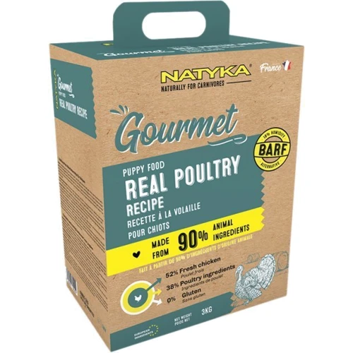 Полувлажный корм Natyka Gourmet Puppy Real Poultry для щенков с птицей 3 кг (5430001795059)