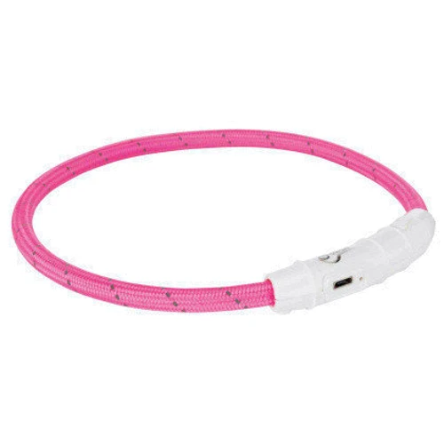 Ошейник Trixie для собак светящийся с USB розовый XS-S 35 cм 7 мм (4053032127067)