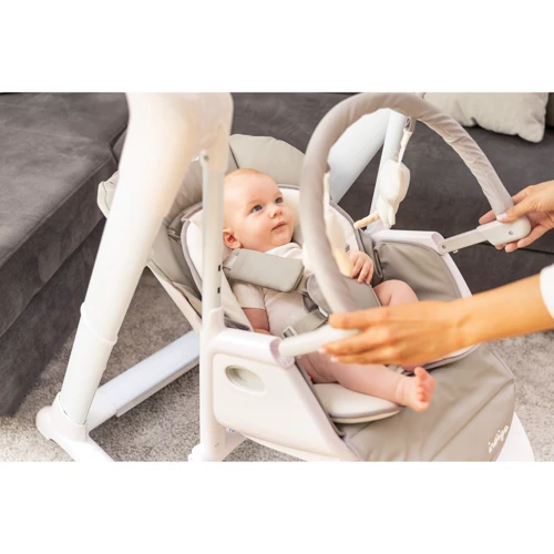 Кресло-качалка + стульчик для кормления Caretero Indigo Grey: Регулировка высоты стула 6 позиций