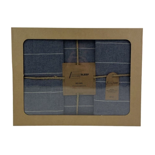 Комплект постільної білизни SoundSleep Stonewash Aura Mavi ранфорс євро синій (51725459)