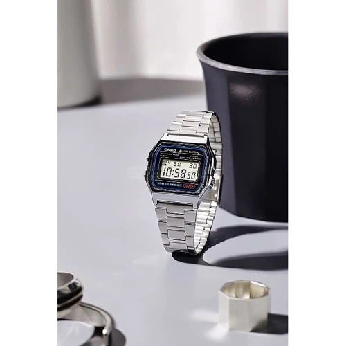 Наручний годинник Casio A158WEA-1EF: Функції Секундомір, Будильник, День тижня, Дата