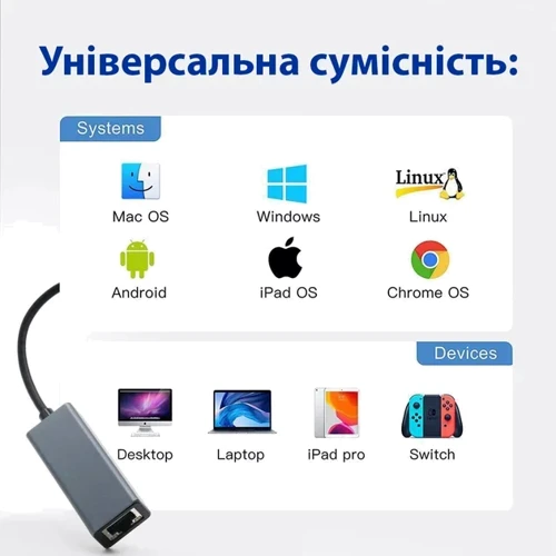 Адаптер Dynamode Adapter USB to RJ45 Black (DM-AD-GLAN) фото 4