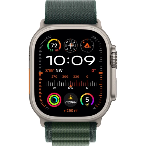 Apple Watch Ultra 2 2024 GPS + Cellular 49mm Natural Titanium Case with Dark Green Alpine Loop - Medium UA фото 8