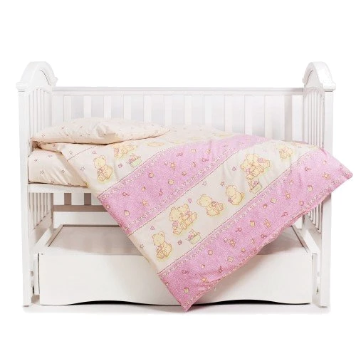 Сменная постель 3 эл. Twins Comfort 3051-C-016, Мишки со звездочкой, розовая