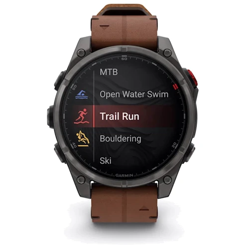 Смарт-часы Garmin Fenix 8 Pro AMOLED 47mm Sapphire Carbon Grey DLC Titanium with Chestnut Leather Band (010-03198-40)