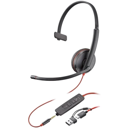 Наушники Poly BlackWire C3215 USB-C/A + 3.5mm HS Mono (8X227AA)