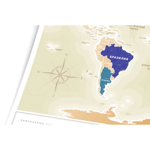 Скретч-карта світу Travel Map Gold World (Rus) фото 6