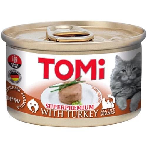 Влажный корм для котов TOMi Turkey ИНДЕЙКА, мусс, 85 г