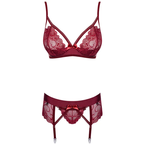 Комплект Obsessive Wonderia set, S/M, рубиновый