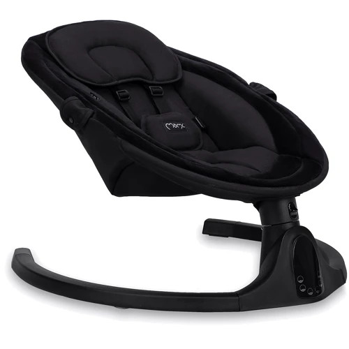 Укачивающий центр MoMi Kenani Onyx: Дополнительные удобства пульт ДУ, Звуковое сопровождение, дуга с игрушками, блок с музыкой