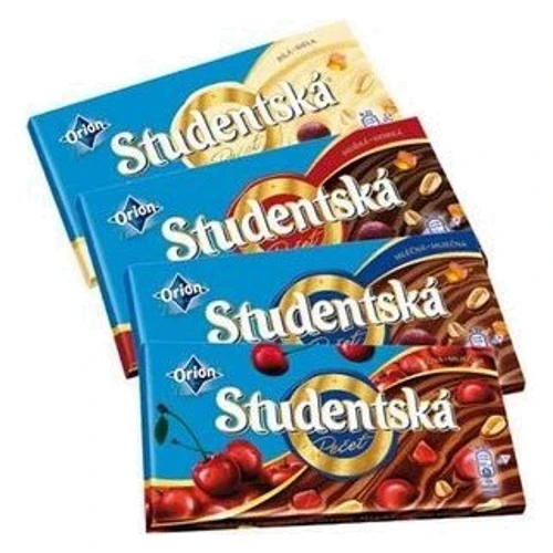 Шоколад Studentska молочний з родзинками 180 г (DL6458): Вага, г 180