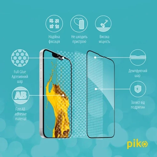 Захисне скло для iPhone Piko Tempered Glass Full Glue Black для iPhone 16e: Тип аксесуара захисне скло