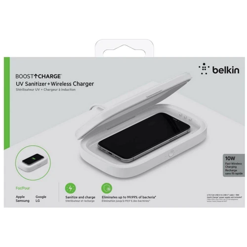 Зарядний пристрій Belkin Wireless Charging Qi 10W with Sterilizer White (WIZ011VFWH) фото 4