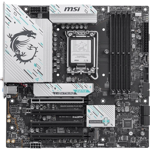 MSI B860M GAMING PLUS WIFI: Оперативна пам'ять 4xDDR5 8600+ МГц, до 256 ГБ