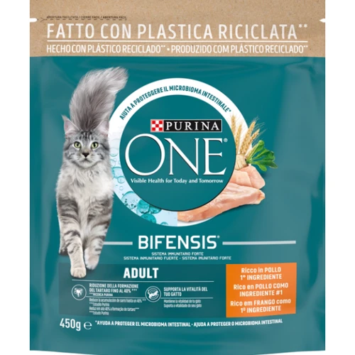 Сухий корм Purina One Adult для дорослих кішок комплекс Bifensis з куркою 450 г (8445290071880)
