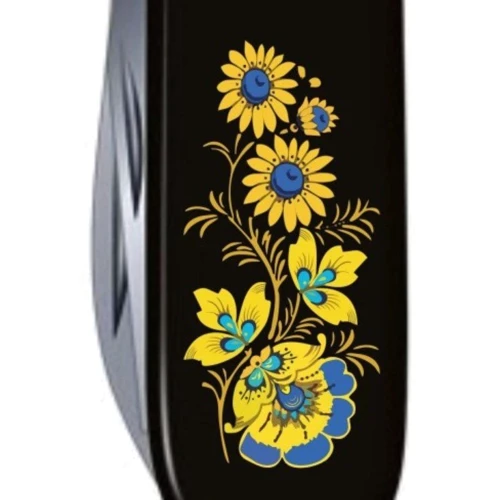 Мультитул Victorinox Spartan Ukraine 91мм/12 функцій/чорний /Квіти (1.3603.3_T1050u): Кількість інструментів 12