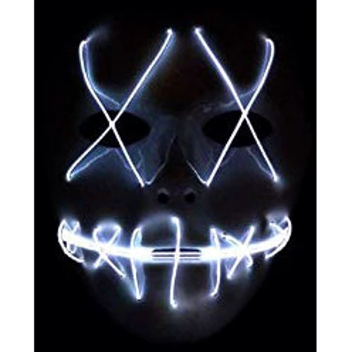 Неонова маска для вечірок з підсвічуванням UFT LED Mask 1 White фото 3