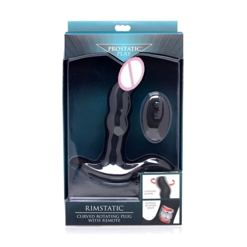 Массажер простаты с ротацией Rimstatic Curved Rotating Plug with Remote