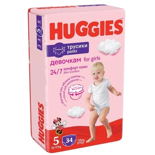 Huggies Pants 5 (12-17 kg) Jumbo 34 Girl фото 5
