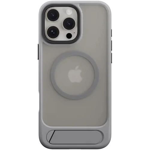 Чехол для iPhone Switcheasy EasyStand M Stand Guard Protective Case Titanium (SPH67P267TT24) for iPhone 16 Pro Max: Цвет серый