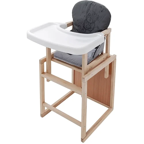 Стульчик-трансформер Babyroom Винни-230 eko без лака пластиковая столешница графит-серый (мишка с сердцем) (680574): Тип трансформер