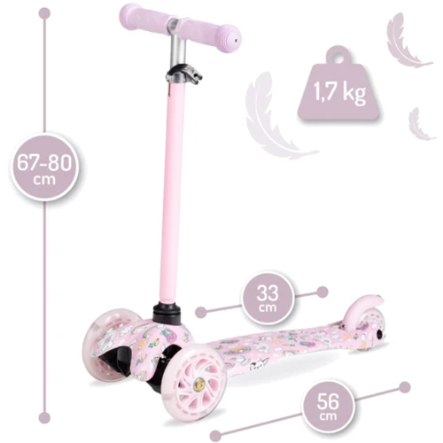 Самокат трехколесный MoMi WEENDY pink dream (HULA00005): Тип колес литые