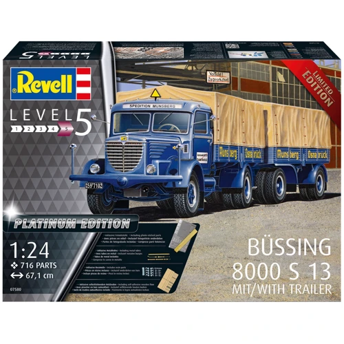 Сборная модель-копия Revell Грузовая машина Büssing 8000 S13 с прицепом уровень 5 масштаб 1:24 (RVL-07580): Производитель Revell
