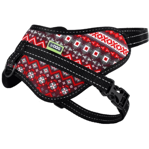 Шлея HiDog Butterfly бабочка Вышиванка XL 70-100 см красная