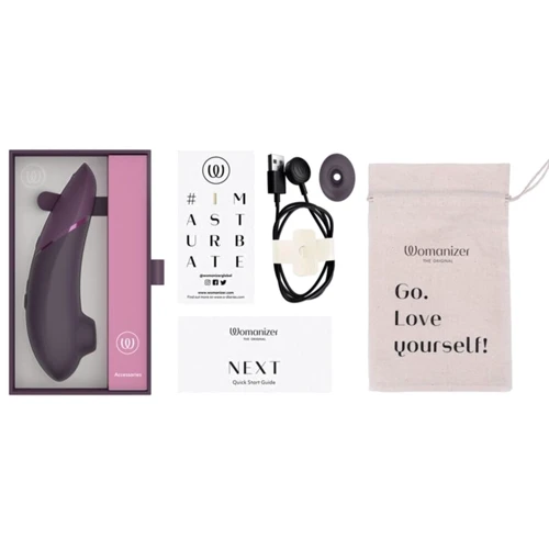 Вакуумный клиторальный стимулятор Womanizer Next Dark Purple, 3D Pleasure Air, 14 уровней интенсивности
