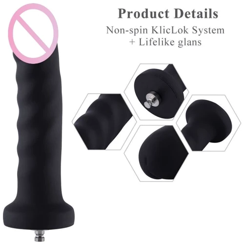 Силиконовый фаллоимитатор для секс-машин Hismith 7.1″ Anal Dildo Black