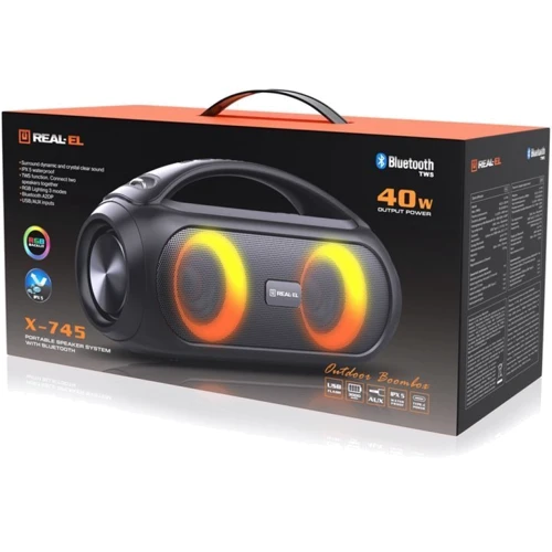 Акустика REAL-EL X-745 Black: Звуковая система 2.0