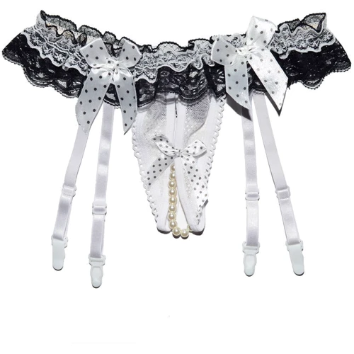 Пояс-трусы для чулок NDS 8804-1 Black/White S/M (9913)