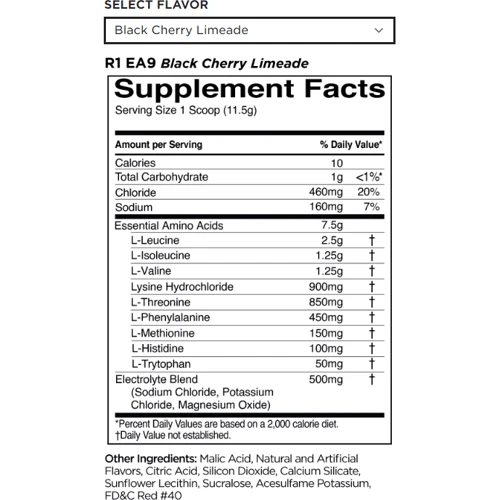 Аминокислота для спорта Rule 1 Essential Amino 9 345 g / 30 servings / Cherry lemonade: Вкус Вишневый лимонад
