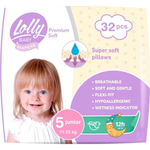 Підгузки Lolly Premium Soft 5 (11-25 кг) 32 шт (4820174981051)