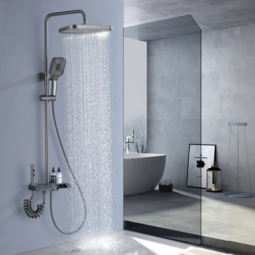 Душевая система Lefton Thermostatic Shower System with Temperature Display and 4 Water Outlet Modes-SST2202 Grey фото 7