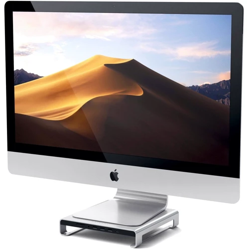 Адаптер Satechi Monitor Stand HUB USB-C to USB-C+3xUSB+micro SD+SD+Mini-jack 3.5 Silver (ST-AMSHS) for Apple iMac