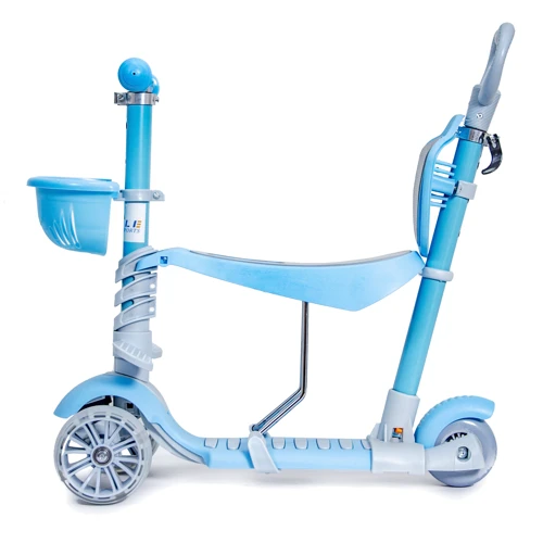 Самокат Scooter Smart 5in1. Blue (багатофункціональний, з батьківською ручкою) - 1451904439: Кількість коліс 3