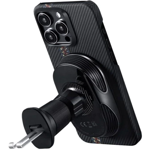Держатель Pitaka Car Holder Air Vent MagEZ Car Mount Pro 2 Qi2 15W Black (CM2402N): Особенности С зарядкой, автодержатель, магнитный, MagSafe