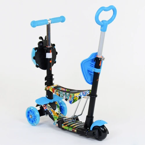 Самокат 5в1 Best Scooter (PU колеса с подсветкой) Абстракция Multicolor (74068): Количество колес 3