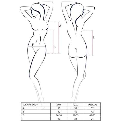 Изысканное боди Passion LORAINE BODY red XXL/XXXL
