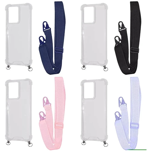 Аксессуар для смартфона WAVE Clear Case with Strap Black for Xiaomi Redmi 13C / Poco C65: Материал TPU (термополиуретан) и поликарбонат