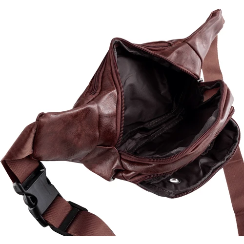 Чоловіча поясна сумка Valiria Fashion коричнева (DETAV183-10) фото 9
