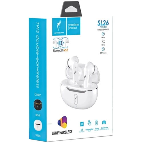 Навушники SkyDolphin SL26 White (SDBTE-000189): Тип конструкції вакуумные