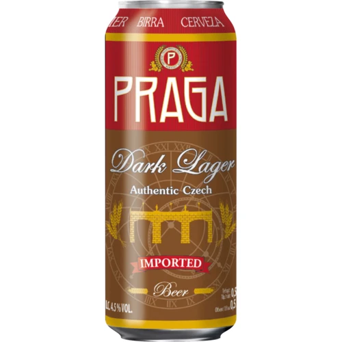 Praga Premium Dark Lager, темное фильтрованное, 4.7% 0,5 л (EUR8593875519897)