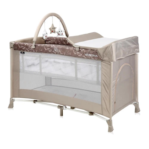 Манеж Lorelli VERONA 2L+ (beige dots): Тип кроватка-манеж